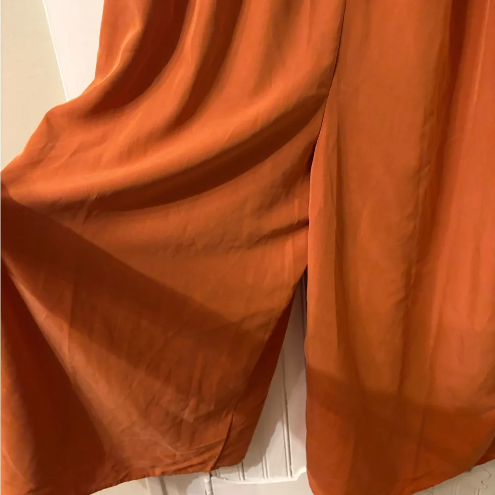 NWT ASOS Boho Minimalist Rust Orange Sleeveless Wide Leg Jumpsuit US 6 - Picture 2 of 8